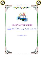 Luận văn Thiết kế bộ băm xung một chiều có đảo chiều