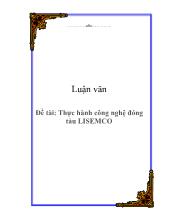 Luận văn Thực hành công nghệ đóng tàu LISEMCO