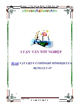 Luận văn Vật liệu và thông số hình học của dụng cụ cắt