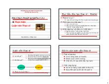 Phương pháp nghiên cứu và thực hiện luận văn thạc sĩ