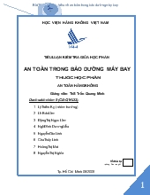 Tiểu luận Tìm hiểu về an toàn trong bảo dưỡng máy bay