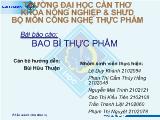 Bài báo cáo Bao bì thực phẩm