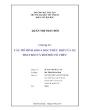 Bài dịch Chương 12: các mô hình khoa học phức hợp của sự thay đổi và đổi mới tổ chức