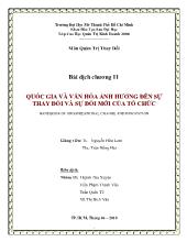 Bài dịch Quốc gia và văn hóa ảnh hưởng đến sự thay đổi và sự đổi mới của tổ chức