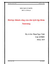 Bài học thành công của chủ tịch tập đoàn Samsung