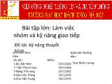 Bài tập lớn: Làm việc nhóm và kỹ năng giao tiếp