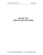Bài tập lớn Vấn đề phương pháp giáo dục, nội dung giáo dục và những thiếu sót của việc giáo dục đạo đức cho học sinh, sinh viên