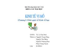 Bài tập nhóm Chương I: Khái quát về kinh tế học