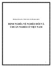 Bài tập nhóm Định nghĩa về nghèo đói và chuẩn nghèo ở Việt Nam