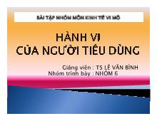 Bài tập nhóm Hành vi của người tiêu dùng