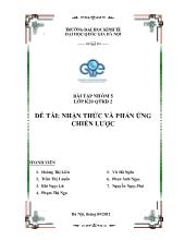 Bài tập nhóm Nhận thức và phản ứng chiến lược