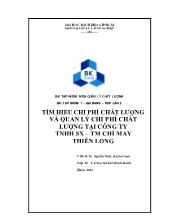 Bài tập nhóm Tìm hiểu chi phí chất lượng và quản lý chi phí chất lượng tại công ty TNHH SX-TM chỉ may Thiên Long