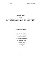 Bài thảo luận Bất bình đẳng giới ở nông thôn