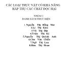 Bài thảo luận Các loại thực vật có khả năng hấp thụ các chất độc hại