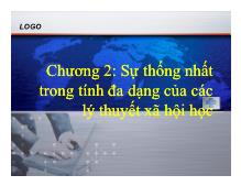 Bài thảo luận Chương 2: Sự thống nhất trong tính đa dạng của các lý thuyết xã hội học