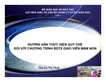Bài thảo luận Hướng dẫn thực hiện quy chế đối với chương trình bồi dưỡng thường xuyên giáo viên mầm non