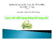Bài thảo luận Quan trắc chất lượng không khí trong nhà
