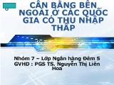 Bài thuyết trình Cân bằng bên ngoài ở các quốc gia có thu nhập thấp