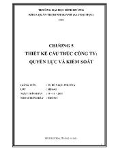 Bài thuyết trình Chương 5- thiết kế cấu trúc công ty: quyền lực và kiểm soát