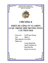 Bài thuyết trình Chương 8- thiết kế công ty và chiến lược trong môi trường toàn cầu thay đổi