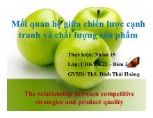 Bài thuyết trình Mối quan hệ giữa chiến lược cạnh tranh và chất lượng sản phẩm