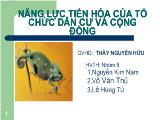 Bài thuyết trình Năng lực tiến hóa của tổ chức dân cư và cộng đồng