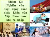Bài thuyết trình Nghiên cứu hoạt động xuất nhập khẩu của Việt Nam sau khi ra nhập WTO