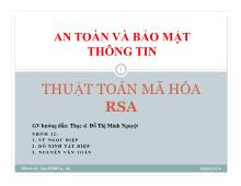 Bài thuyết trình Thuật toán mã hóa RSA