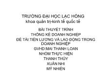 Bài thuyết trình Tiền lương và lao động trong doanh nghiệp