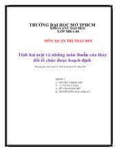 Bài thuyết trình Tính hai mặt và những mâu thuẫn của thay đổi tổ chức được hoạch định