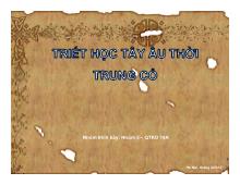 Bài thuyết trình Triết học Tây Âu thời trung cổ