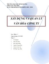 Bài thuyết trình Xây dựng và quản lý văn hóa công ty