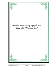 Bài Tiểu luận Công nghệ tế bào thực vật 
