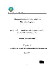 Báo cáo Chẩn đoán và khống chế bệnh tiêu chảy ở lợn con trước cai sữa dự án card 001/04vie phụ lục 4: các tại trại đối với các đàn ở phía bắc – tháng 9/2006
