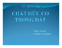 Báo cáo Chất hữu cơ trong đất