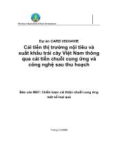 Báo cáo Chiến lược cải thiện chuỗi cung ứng một số loại quả