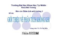 Báo cáo Giới thiệu về phân tích không khí