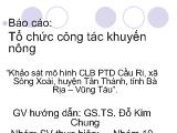 Báo cáo Khảo sát mô hình CLB PTD Cầu Ri, xã Sông Xoài, huyện Tân Thành, tỉnh Bà Rịa – Vũng Tàu