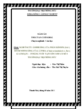 Báo cáo Nghiên cứu ảnh hưởng của phân bón NPK (3-6-1) đến sinh trưởng của lát hoa (chukrasia tabularis a.juss) giai đoạn 1 - 3 tháng tuổi tại vườn ươm cơ sở 3 trường đại học Hồng Đức