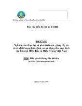 Báo cáo Nghiên cứu chọn lọc và phát triển các giống cây có củ có chất lượng hàng hoá cao sửdụng cho mục đích chế biến tại Miền Bắc và Miền Trung Việt Nam