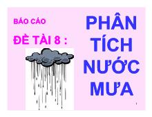 Báo cáo Phân tích nước mưa