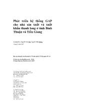 Báo cáo Phát triển hệ thống GAP cho nhà sản xuất và xuất khẩu thanh long ở tỉnh Bình Thuận và Tiền Giang