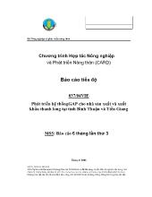 Báo cáo Phát triển hệ thống GAP cho nhà sản xuất và xuất khẩu thanh long tại tỉnh Bình Thuận và Tiền Giang