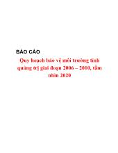Báo cáo Quy hoạch bảo vệ môi trường tỉnh quảng trị giai đoạn 2006 – 2010, tầm nhìn 2020