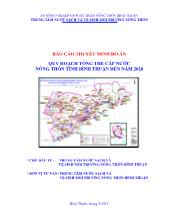 Báo cáo Quy hoạch tổng thể cấp nước nông thôn tỉnh bình thuận đến năm 2020