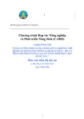 Báo cáo Tăng cường khả năng giám sát và khống chế bệnh lở mồm long móng (lmlm) ở trâu , bò và heo góp phần nâng cao an toàn sinh học cho quốc gia