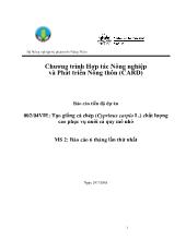 Báo cáo Tạo giống cá chép (Cyprinus carpioL.) chất lượng cao phục vụ nuôi cá quy mô nhỏ