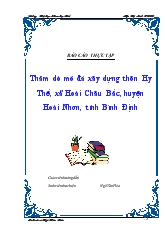 Báo cáo Thăm dò mỏ đá xây dựng thôn Hy Thế, xã Hoài Châu Bắc, huyện Hoài Nhơn, tỉnh Bình Định