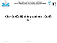 Chuyên đề Hệ thống canh tác trên đất dốc