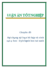 Chuyên đề Hội chứng rối loạn hô hấp và sinh sản ở heo - Dịch bệnh heo tai xanh